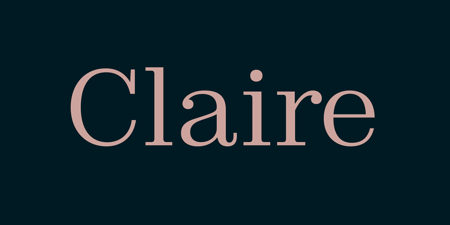 Ejemplo de fuente Claire Light Italic